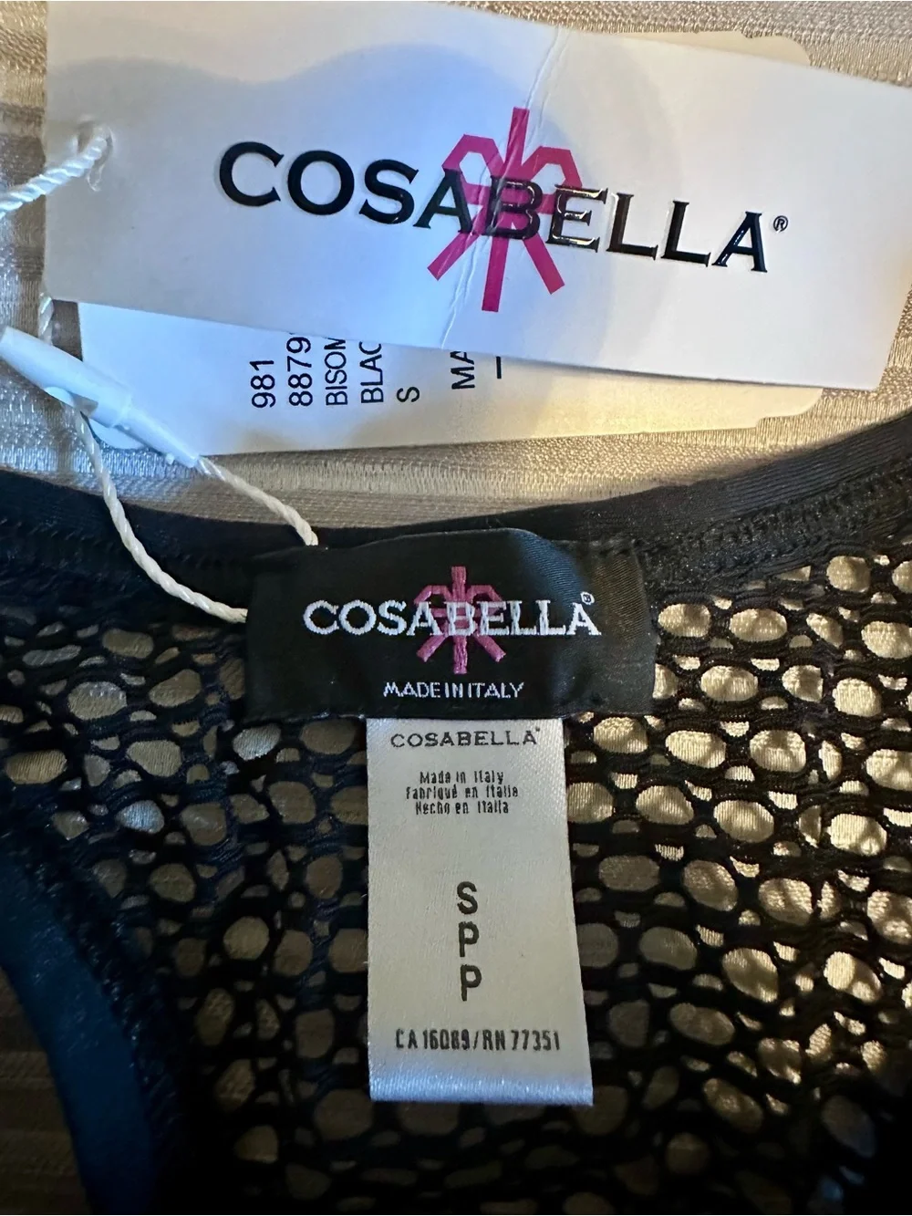 BNWT Cosabella Black Fishnet Mesh Bisou Bisou Move Bralette, Small, $74!